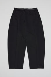 Pleated Drawstring Trousers Black