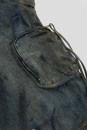 Multi-Pocket Denim Cargo Trousers