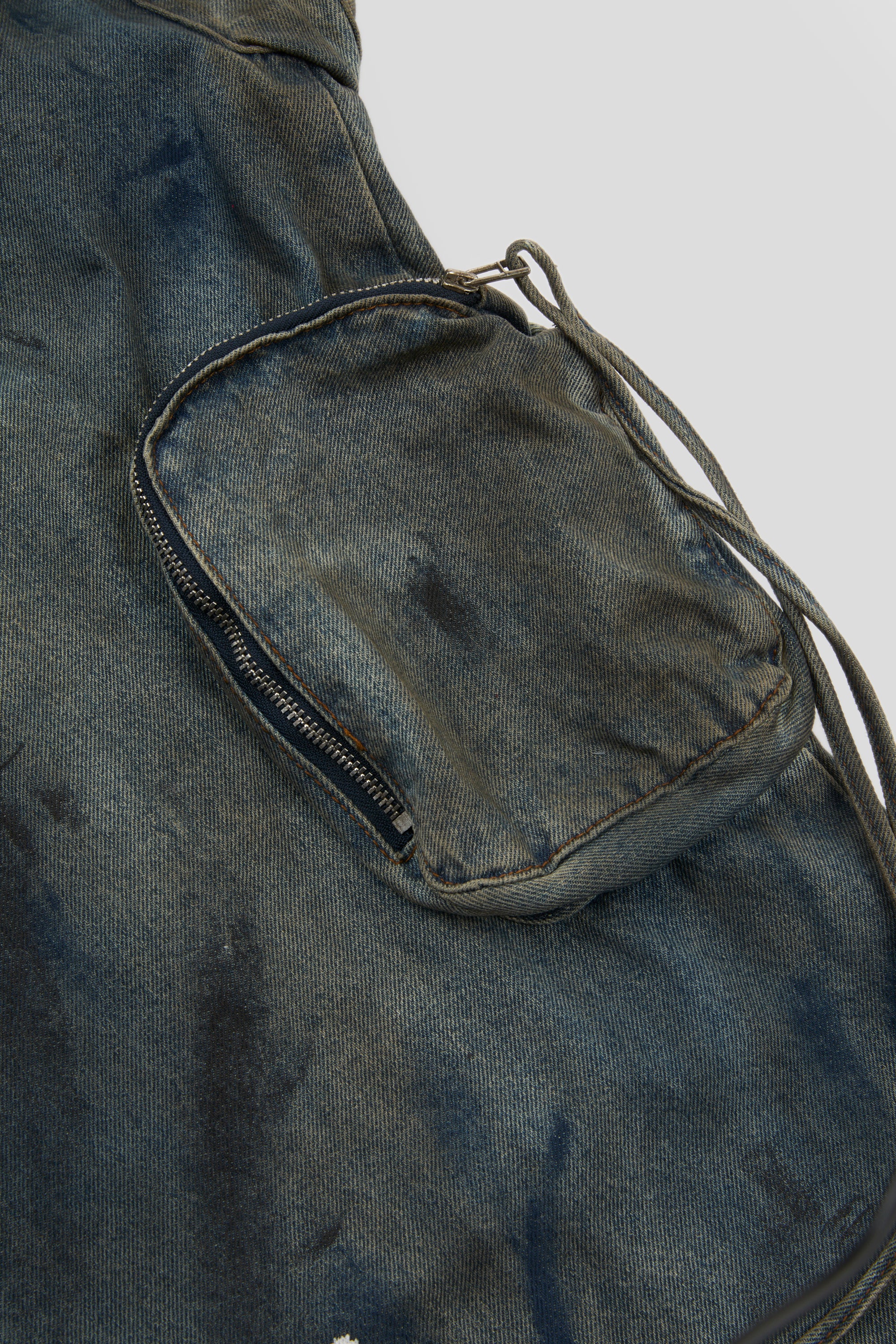 Multi-Pocket Denim Cargo Trousers