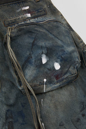 Multi-Pocket Denim Cargo Trousers