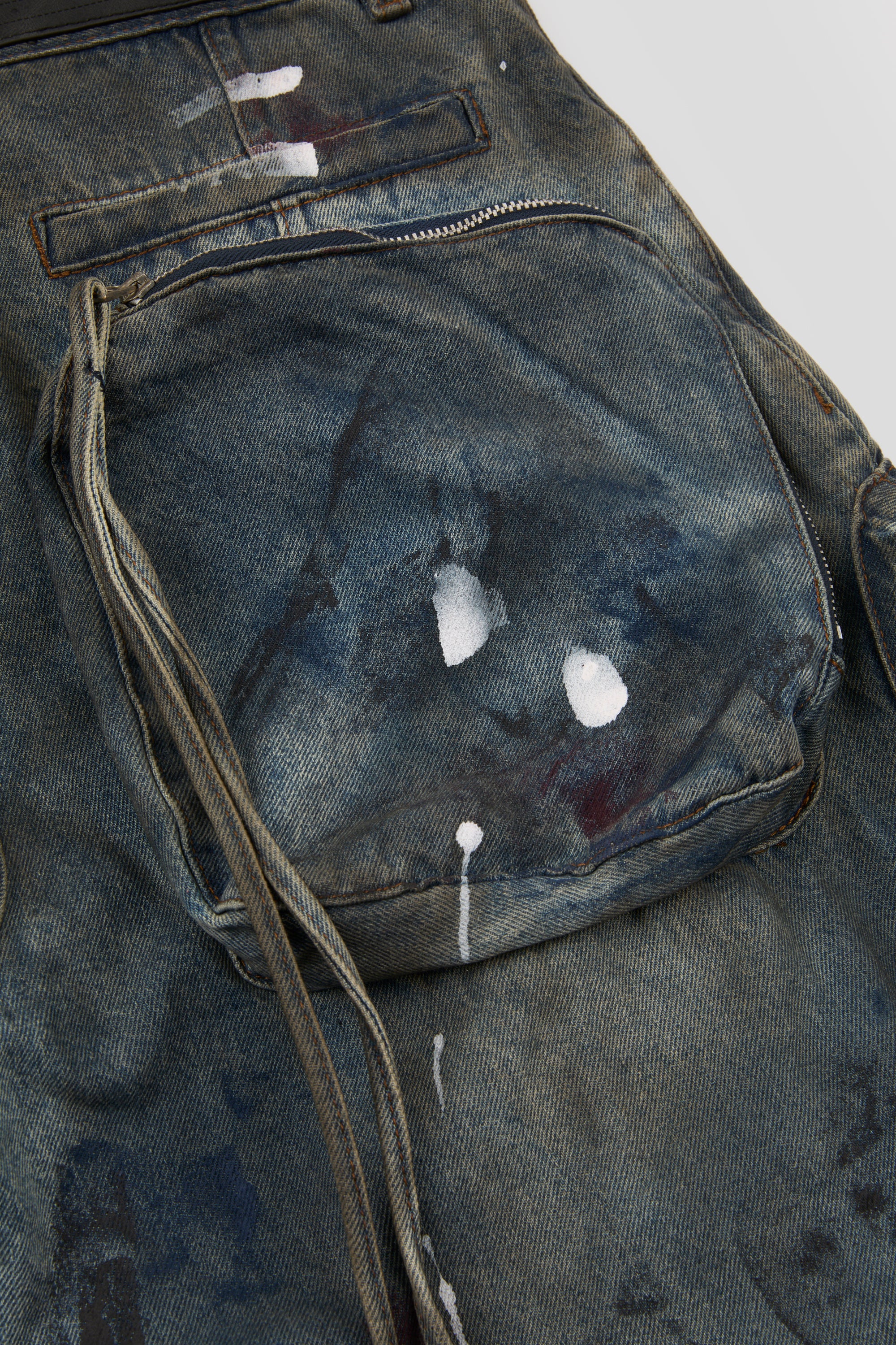 Multi-Pocket Denim Cargo Trousers