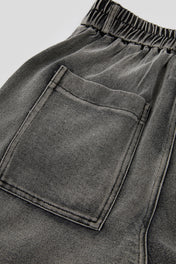 Charcoal Distressed Strap Denim Trousers