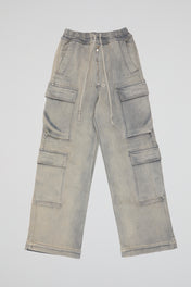 Washed Utility Zip Denim Cargos