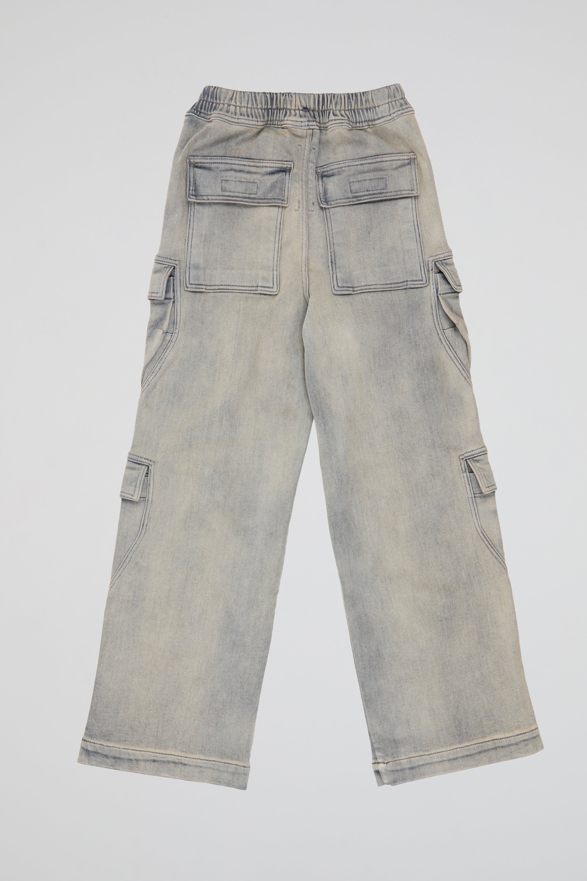 Washed Utility Zip Denim Cargos
