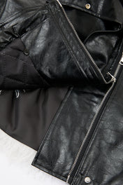Reversible Fur Leather Cropped Jacket