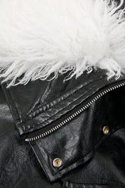 Reversible Fur Leather Cropped Jacket