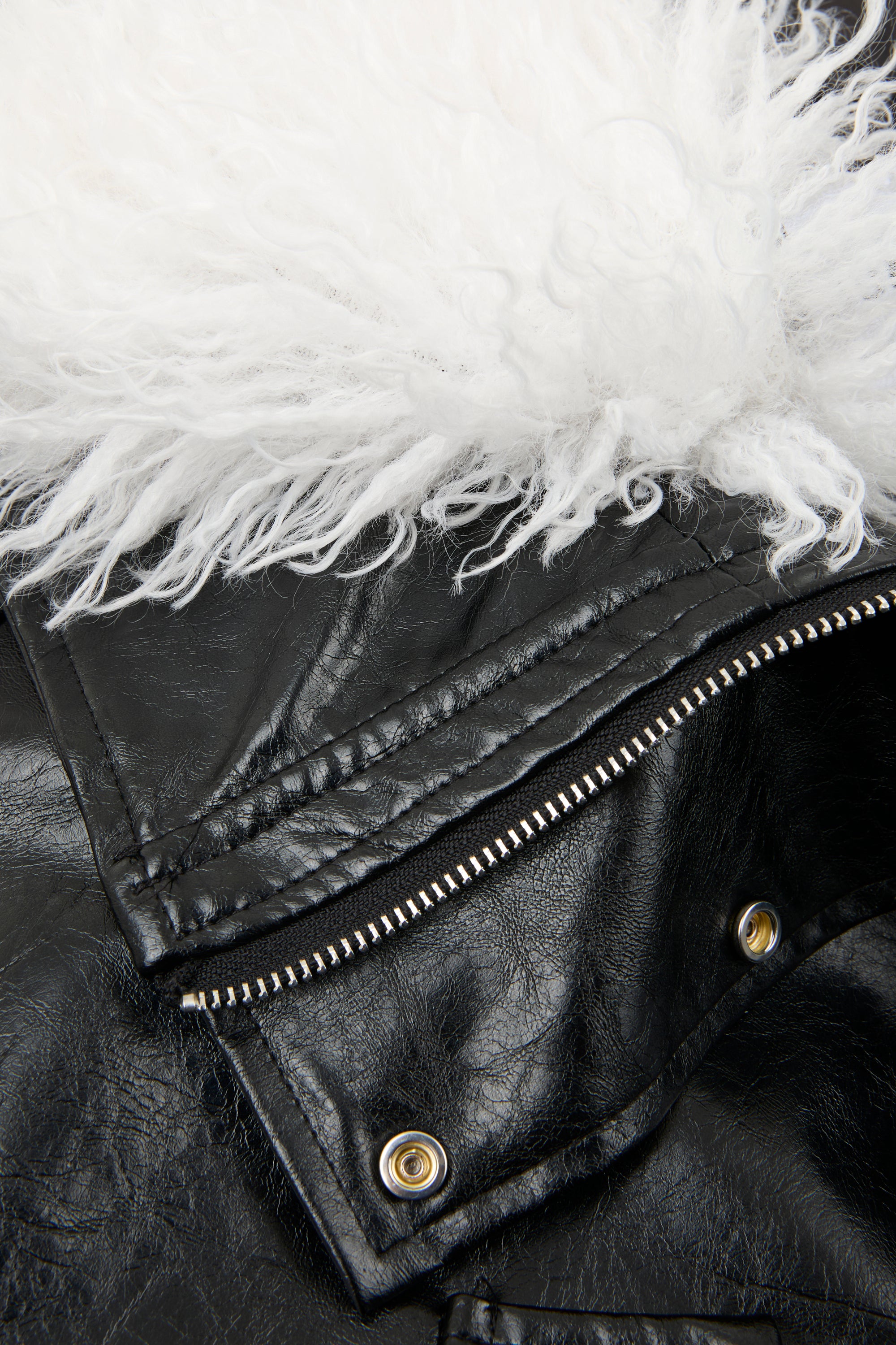 Reversible Fur Leather Cropped Jacket