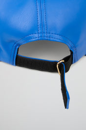 Docker Hat NY Blue PU Leather