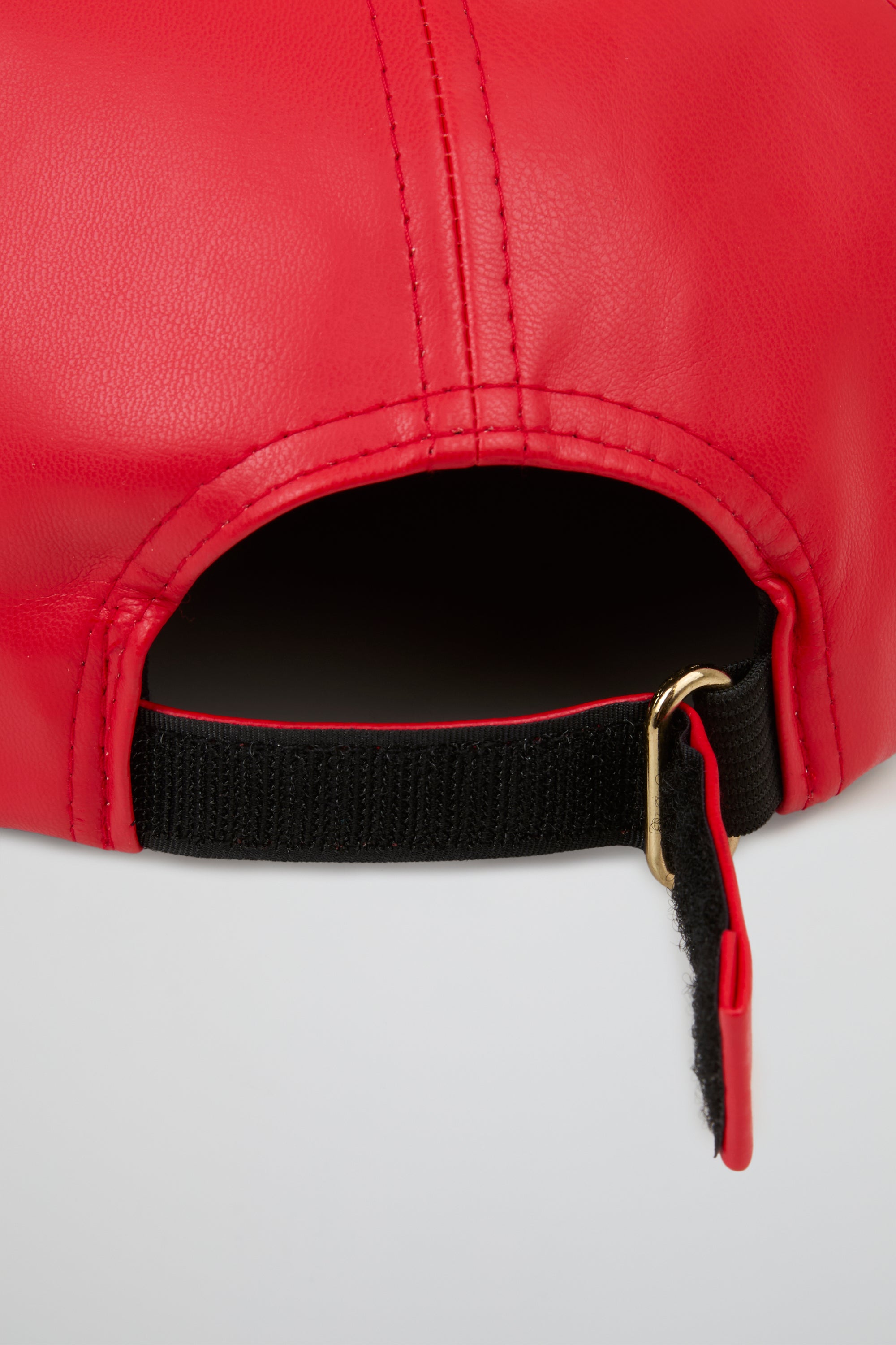 Docker Hat NY Red PU Leather