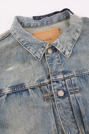 Distressed Indigo Denim Jacket