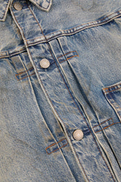 Distressed Indigo Denim Jacket