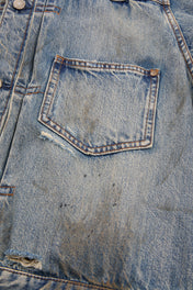 Distressed Indigo Denim Jacket