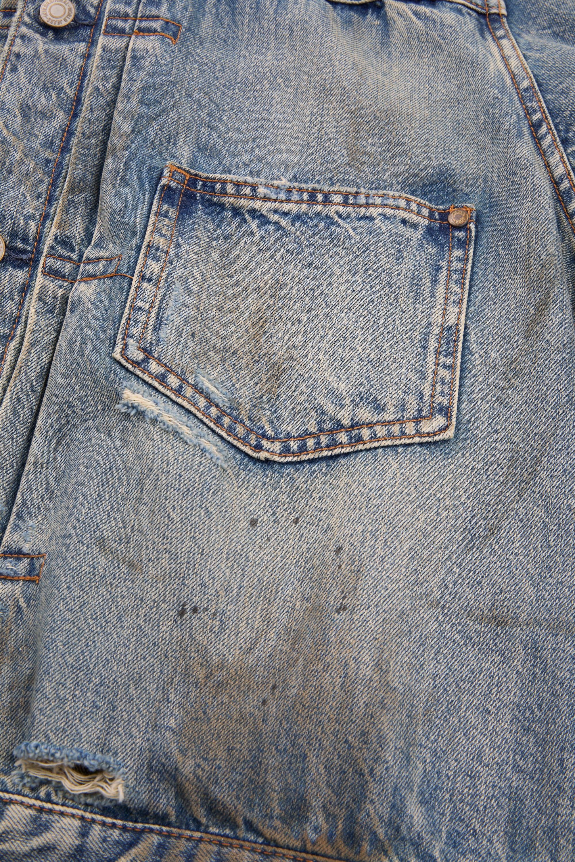 Distressed Indigo Denim Jacket