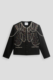 Crystal Western Yoke Cropped Jacket