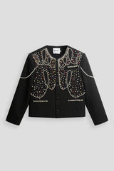 Crystal Western Yoke Cropped Jacket