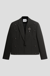 Jewelled Cross Double Breasted Blazer