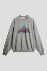 Manufacturer Globe Print Distressed Sweatshirt