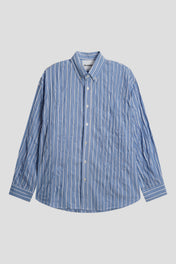 Crinkle Finish Stripe Poplin Shirt