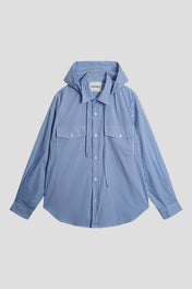 Hooded Twin Pocket Stripe Overshirt