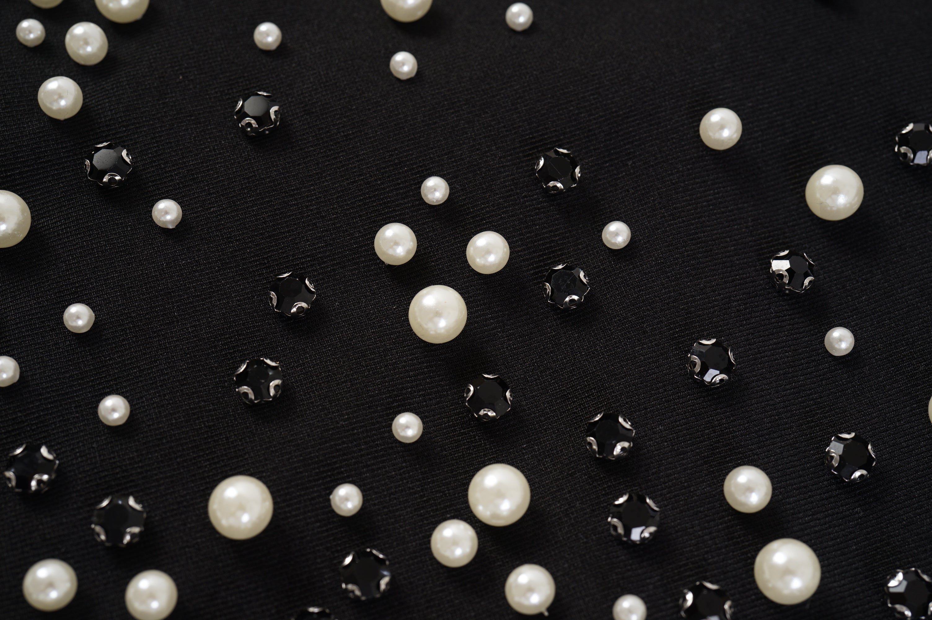 Graduated Pearl Beaded Cropped Jacket