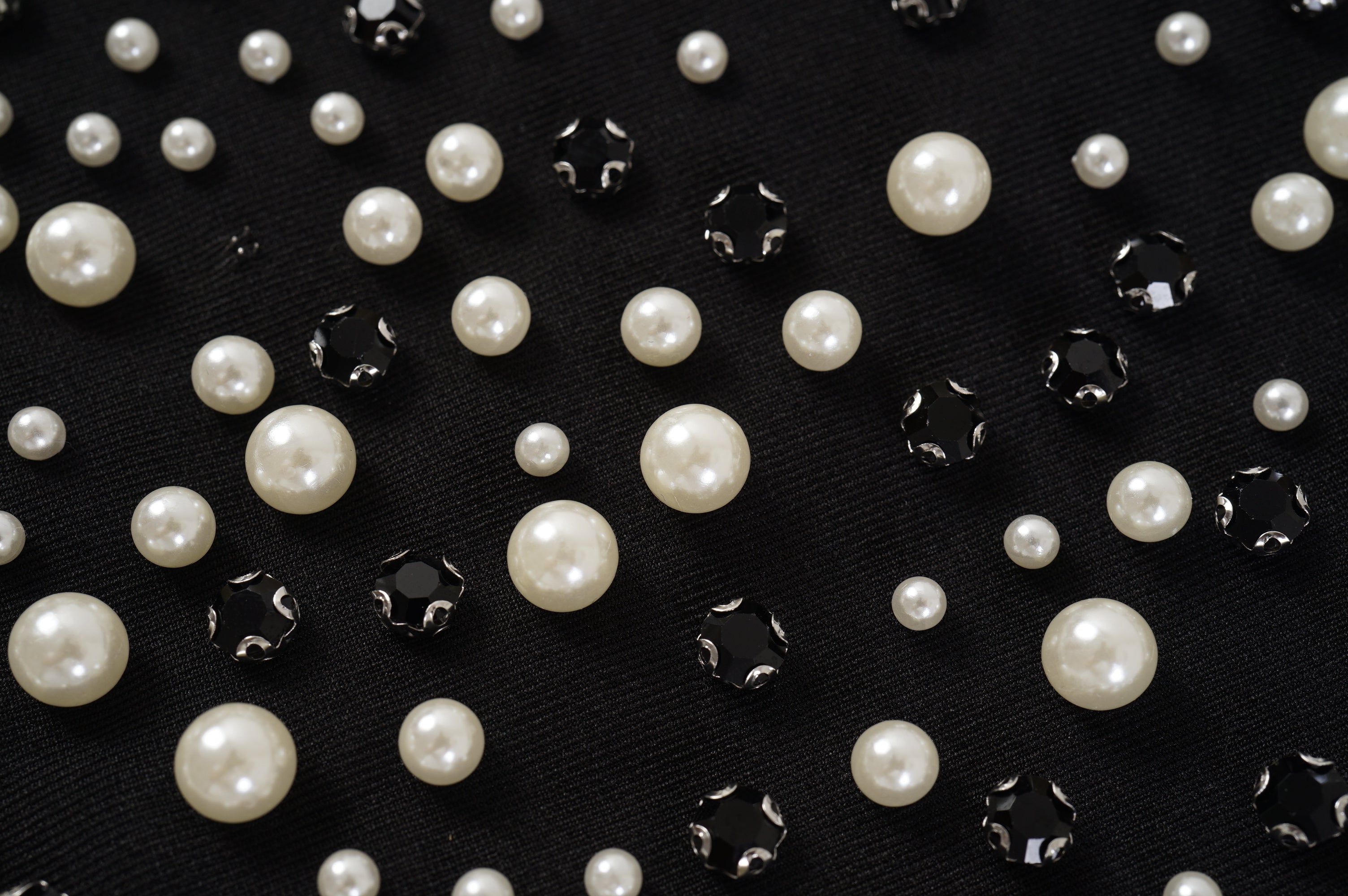 Graduated Pearl Beaded Cropped Jacket
