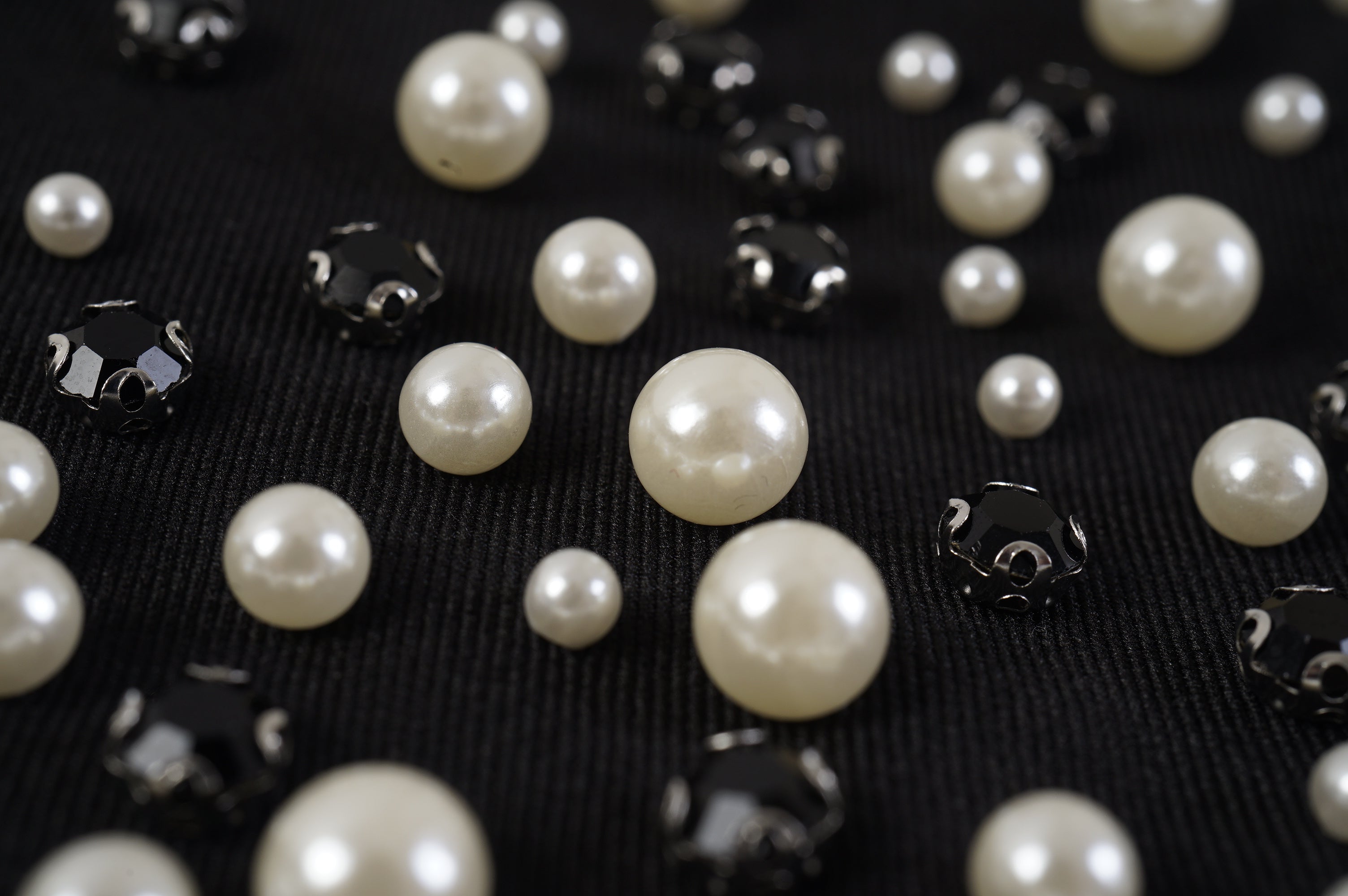 Graduated Pearl Beaded Cropped Jacket