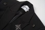 Jewelled Cross Double Breasted Blazer