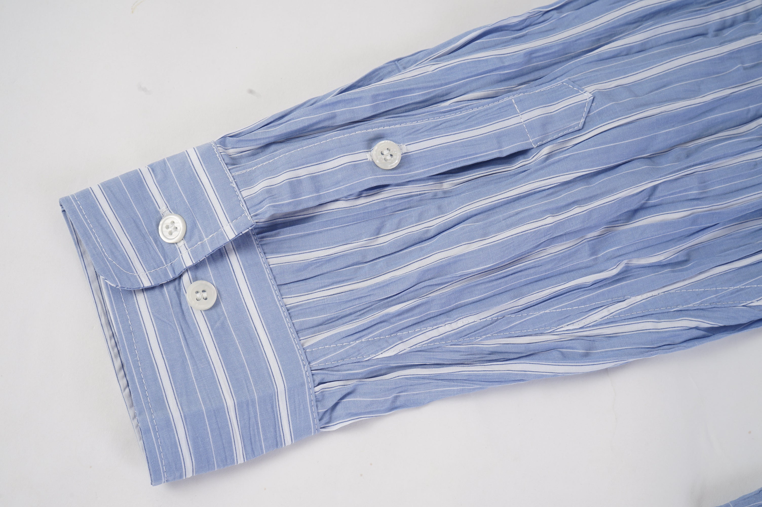 Crinkle Finish Stripe Poplin Shirt