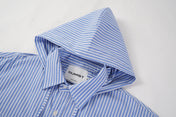 Hooded Twin Pocket Stripe Overshirt
