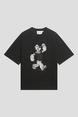 Cracked Popeye Print Oversized Tee