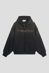 Washed Manufacturer Raw Seam Zip Hoodie