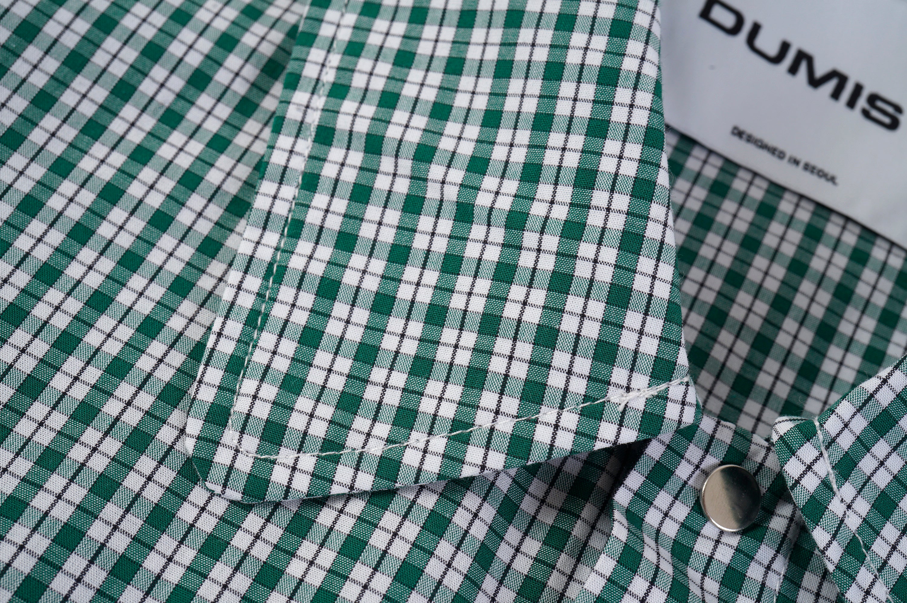 Green Check Snap Button Shirt