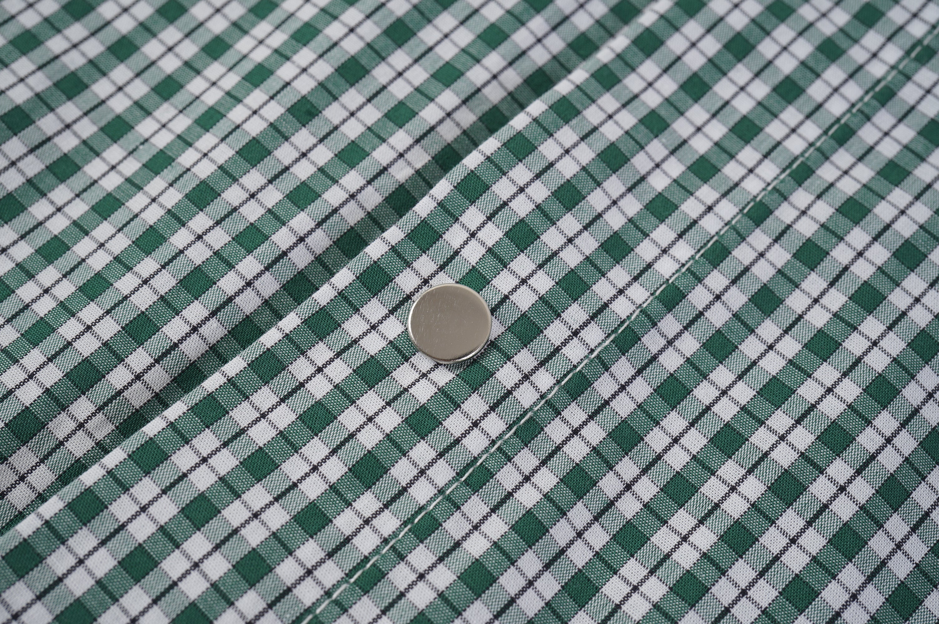 Green Check Snap Button Shirt