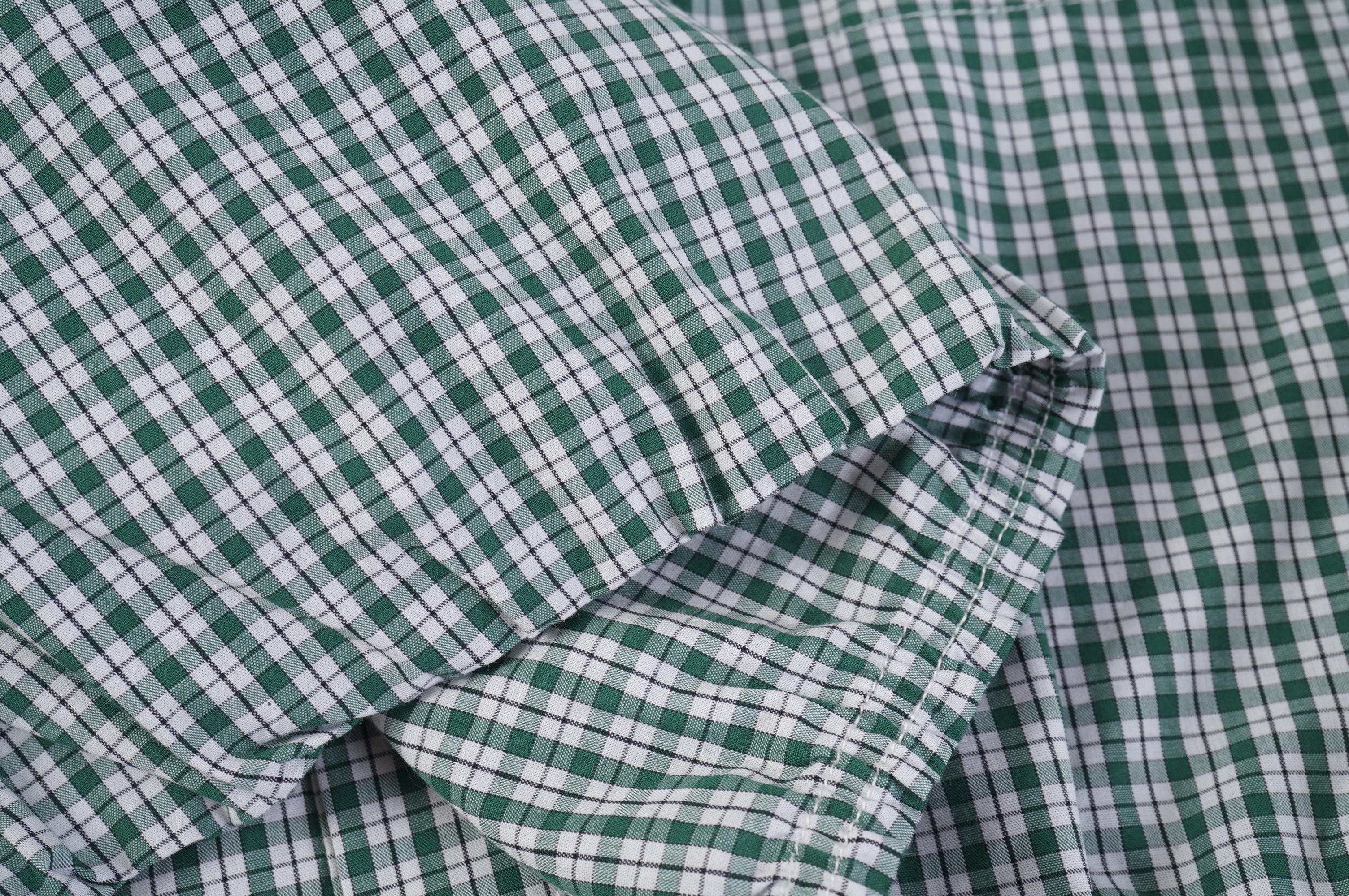Green Check Snap Button Shirt