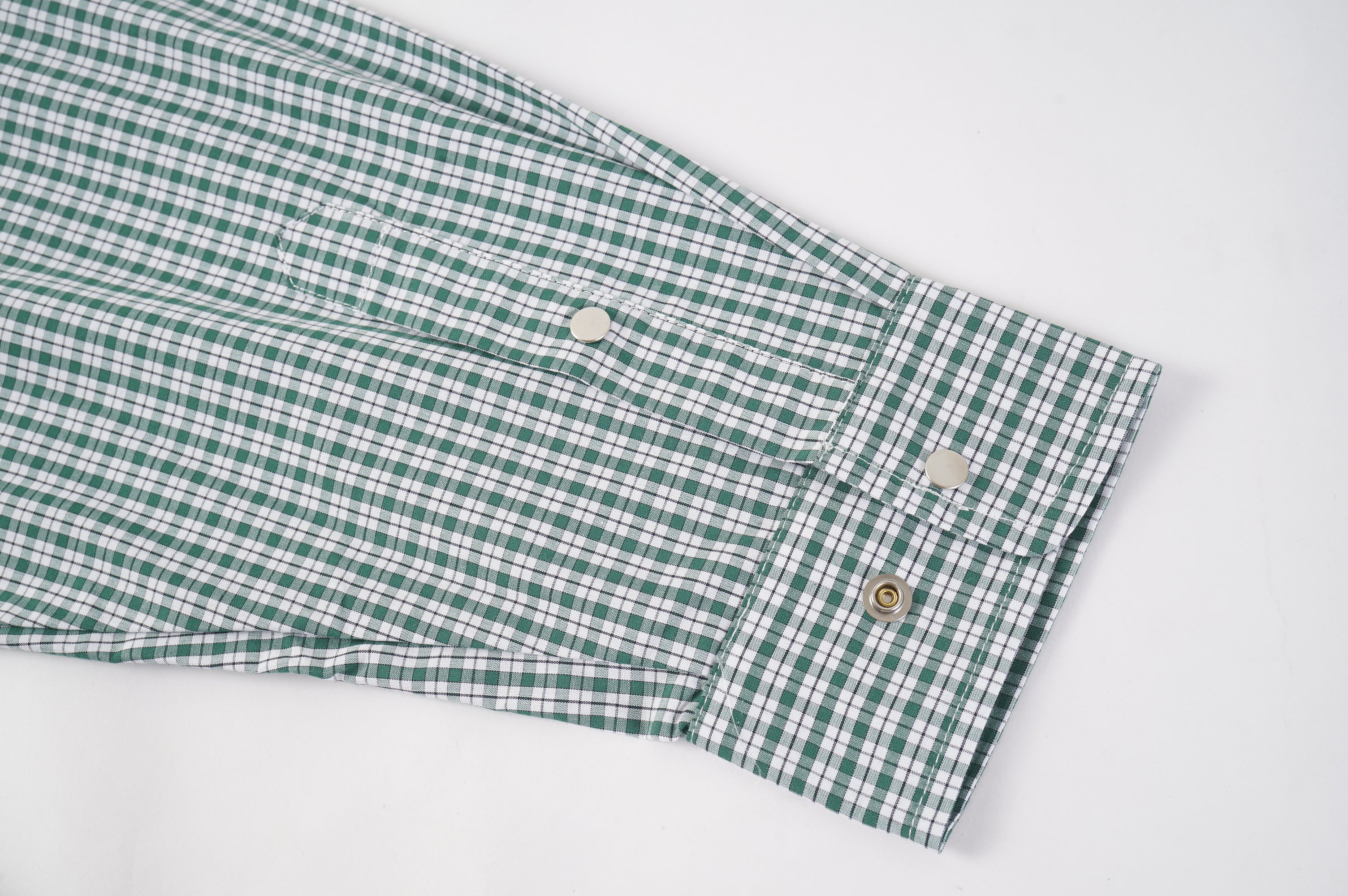 Green Check Snap Button Shirt