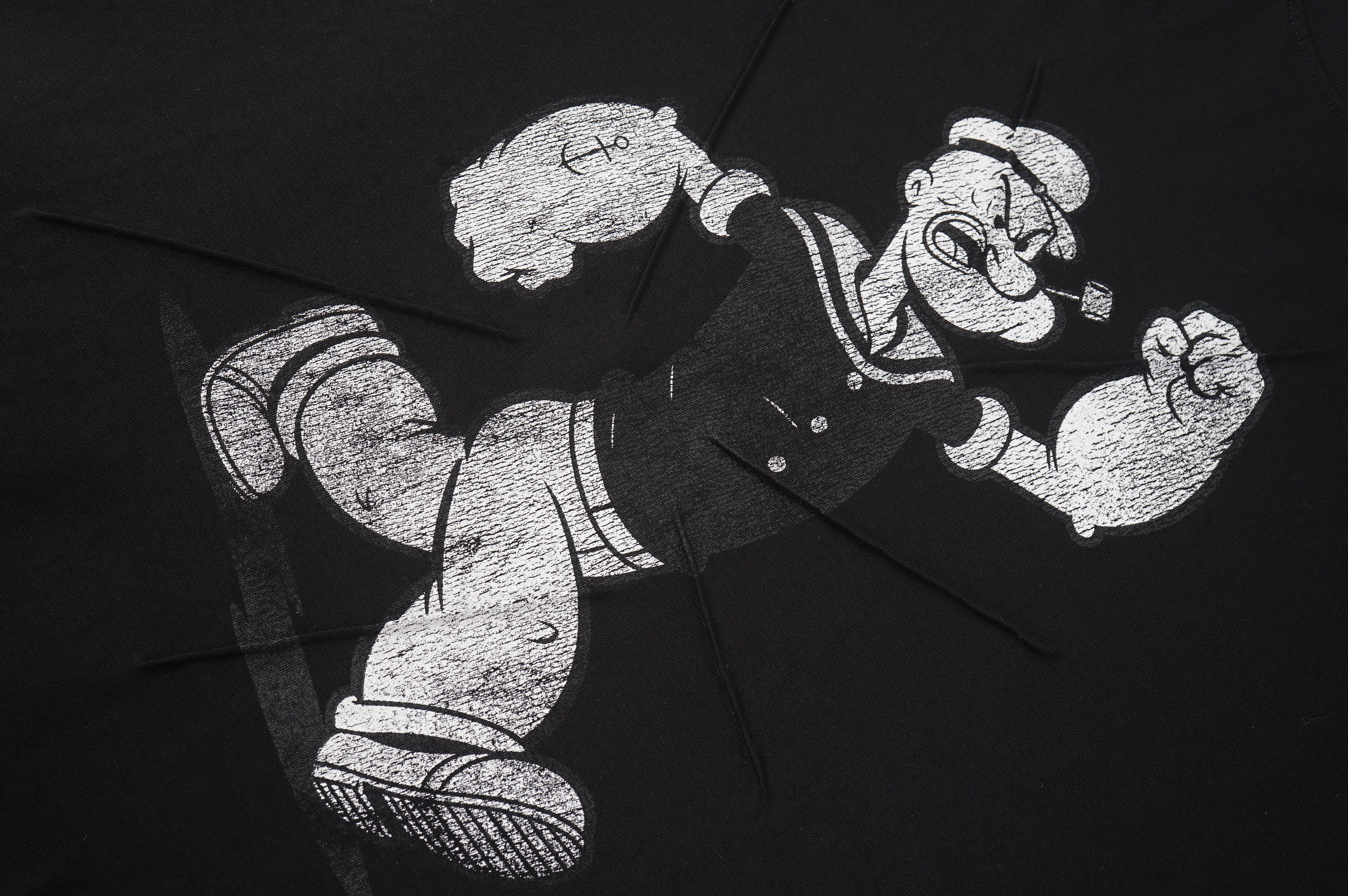 Cracked Popeye Print Oversized Tee