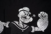 Cracked Popeye Print Oversized Tee
