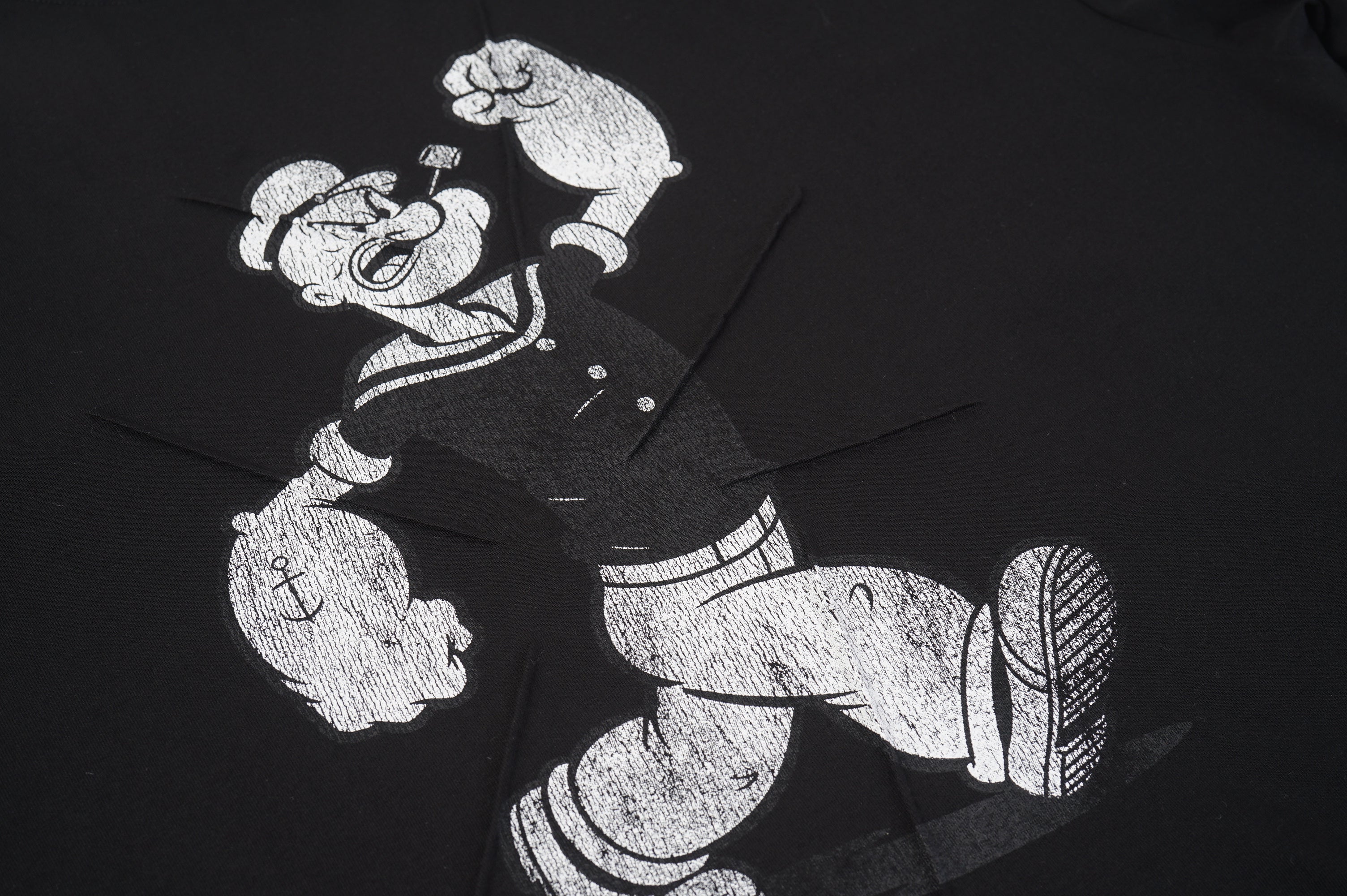 Cracked Popeye Print Oversized Tee