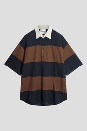 Block Stripe Contrast Collar Polo