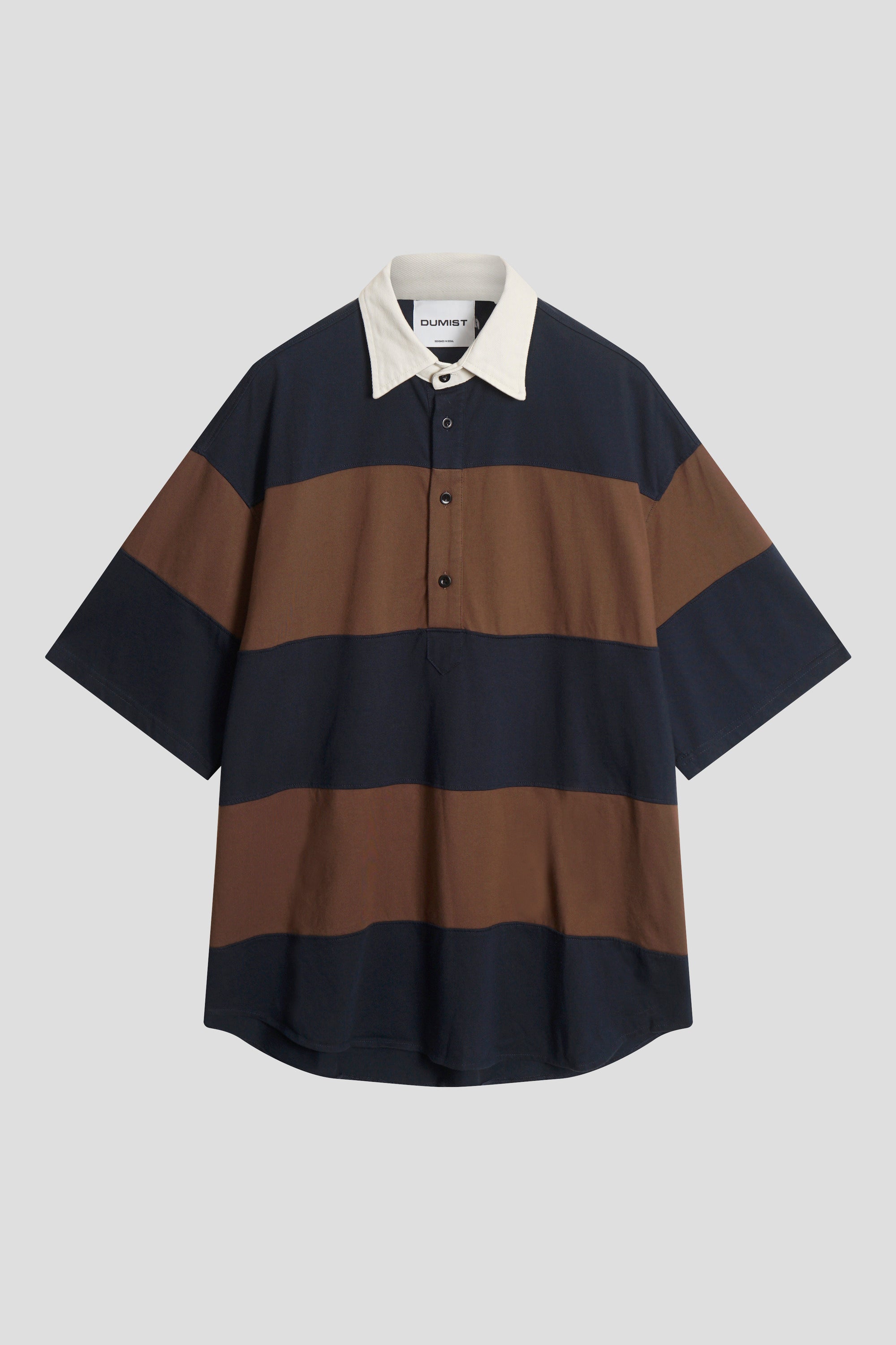 Block Stripe Contrast Collar Polo