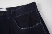 Raw Edge Wide Leg Trousers