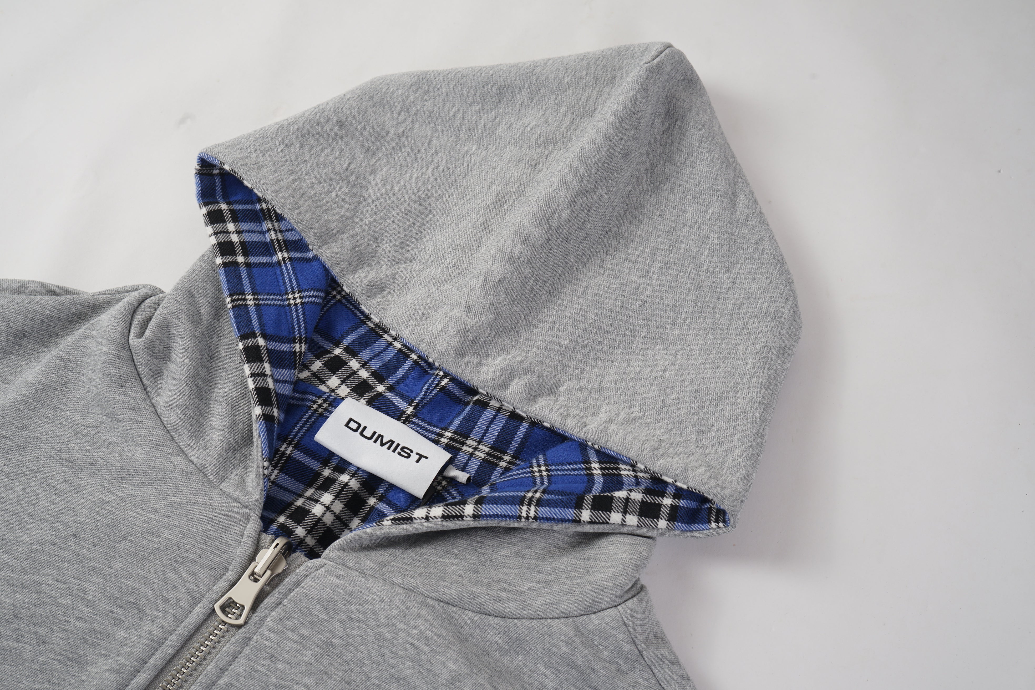 Reversible Check Lined Zip Hoodie