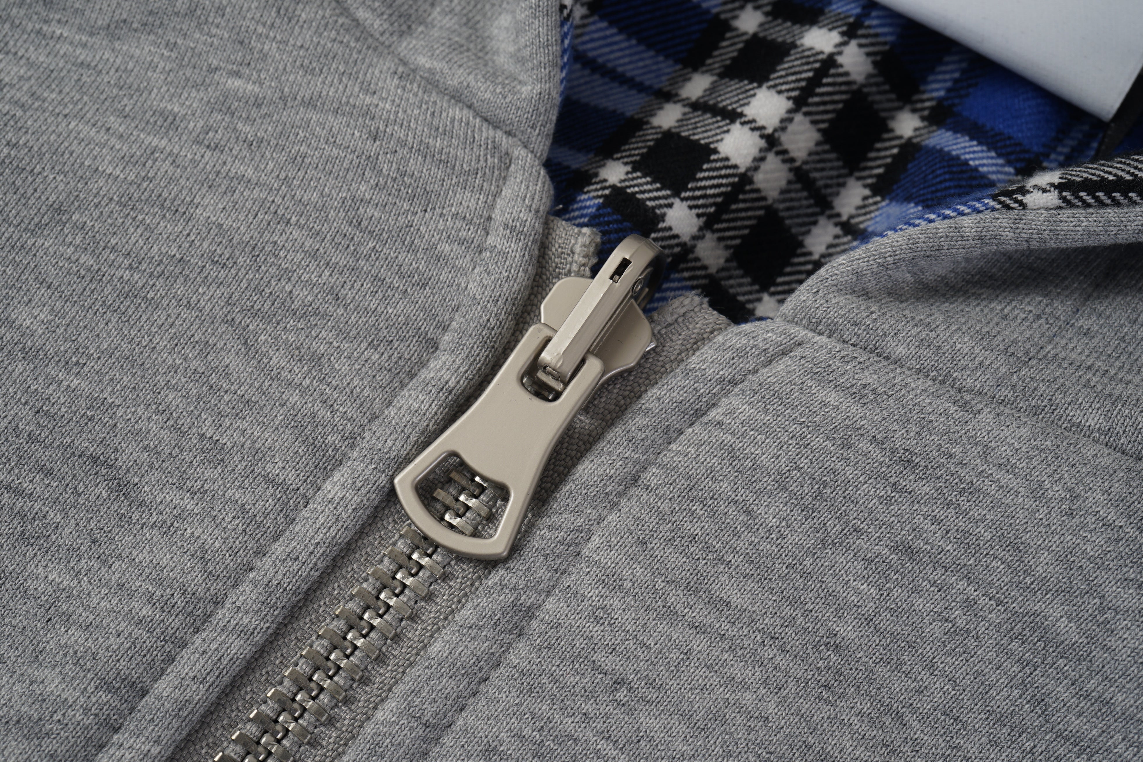 Reversible Check Lined Zip Hoodie
