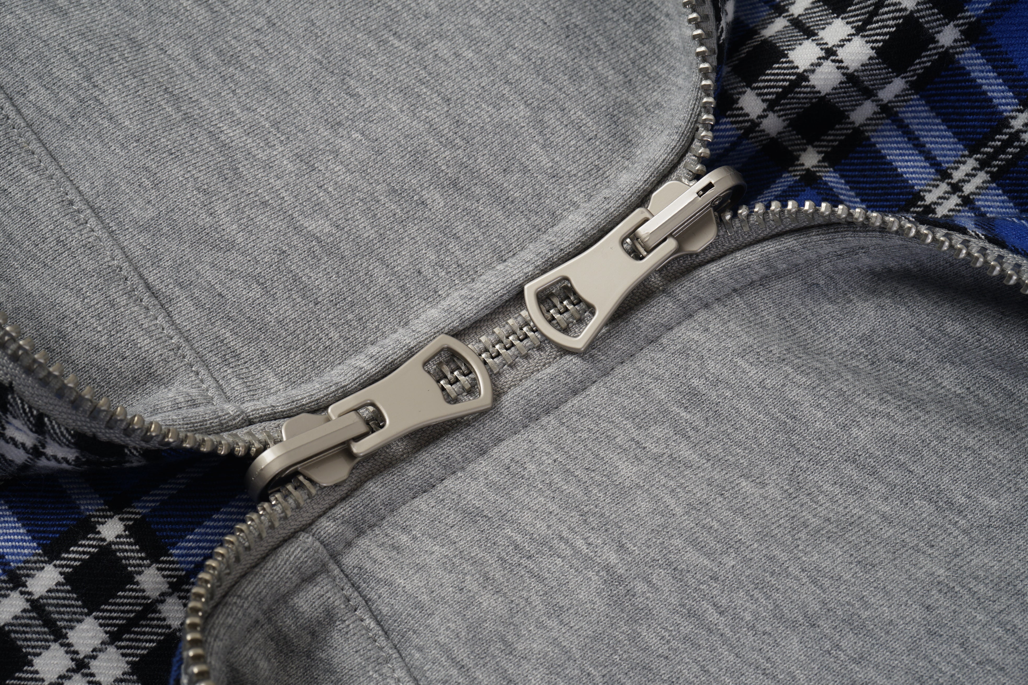 Reversible Check Lined Zip Hoodie