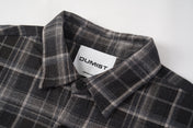 Layered Sleeve Brushed Check Overshirt