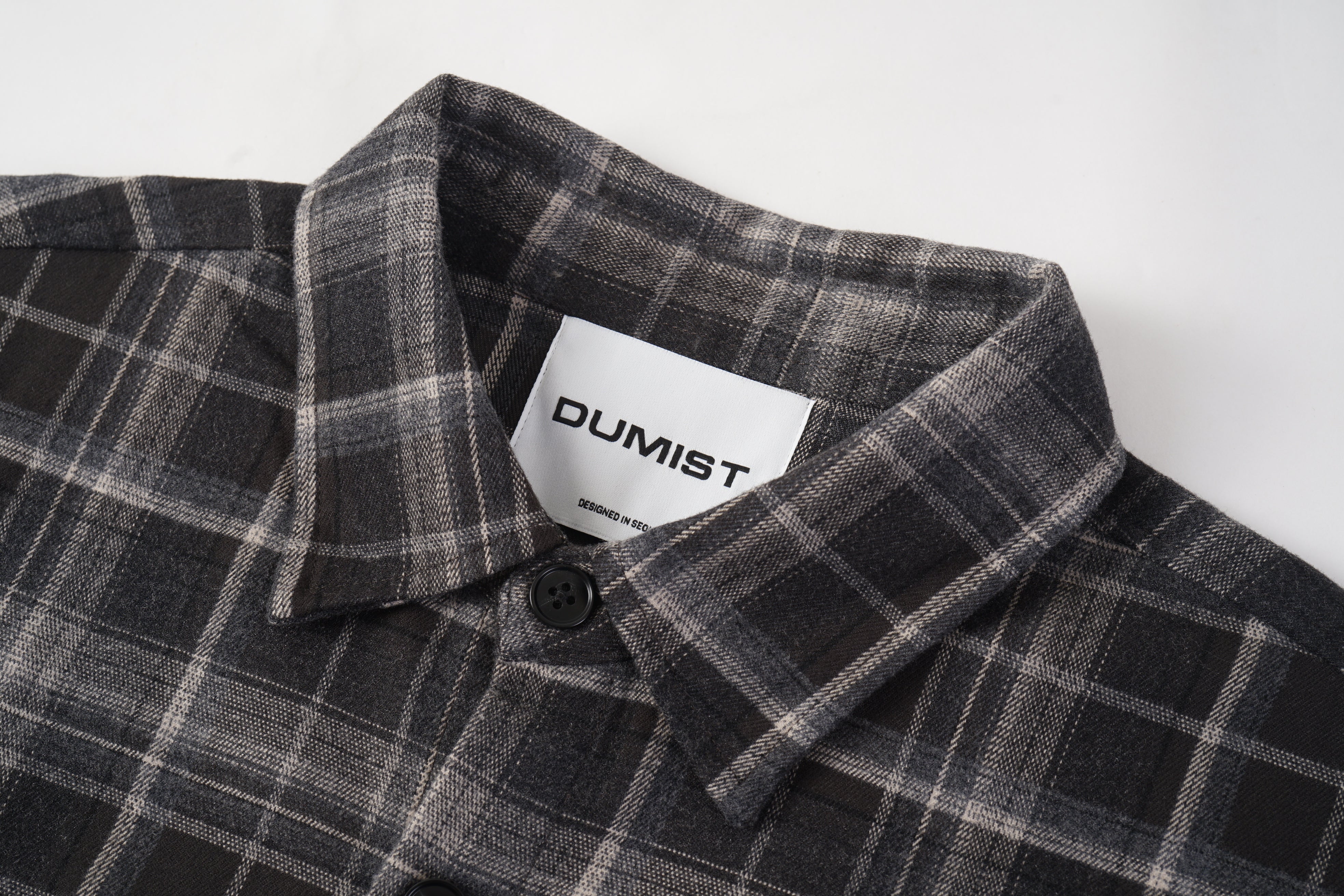 Layered Sleeve Brushed Check Overshirt