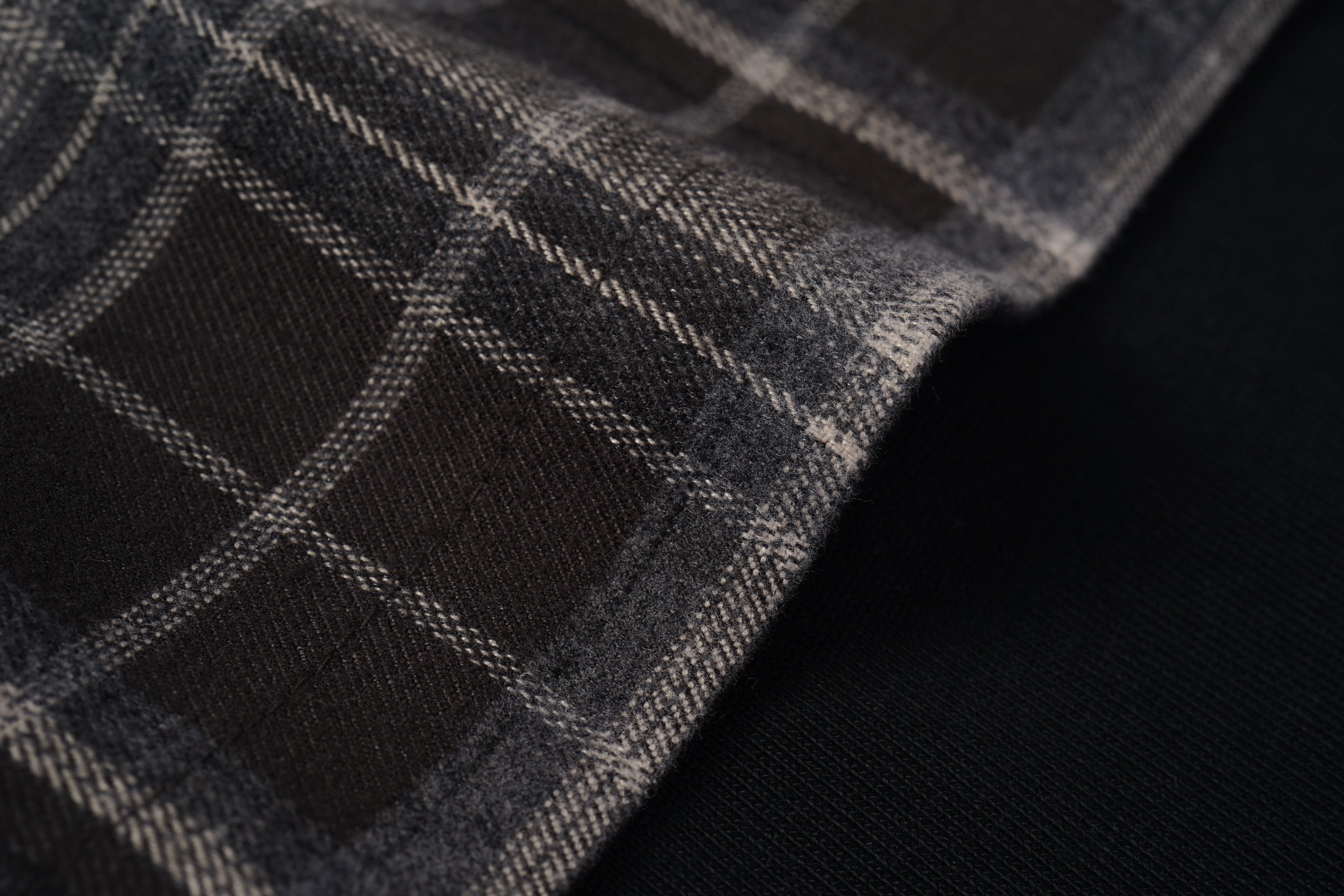 Layered Sleeve Brushed Check Overshirt