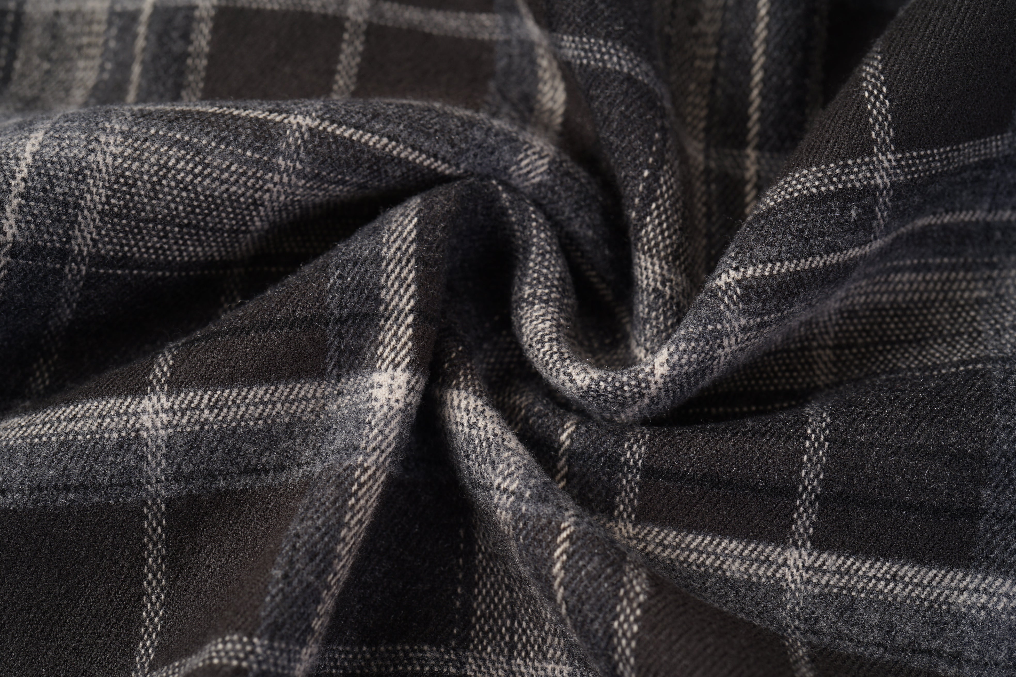 Layered Sleeve Brushed Check Overshirt