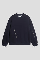Curved Zip Pocket Neoprene Sweatshirt