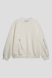 Curved Zip Pocket Neoprene Sweatshirt